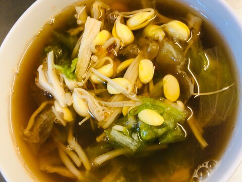 豆板醤でピリ辛野菜スープ